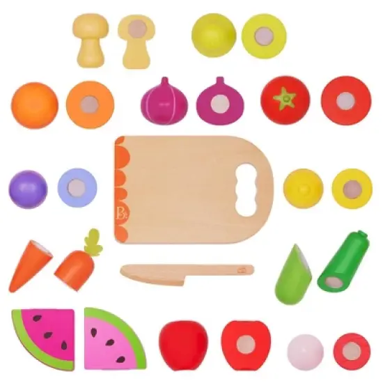 B. toys - Wooden Play Fruits & Vegetables for Slicing - Chop 'n' Play Fruits & Veggies image {4}