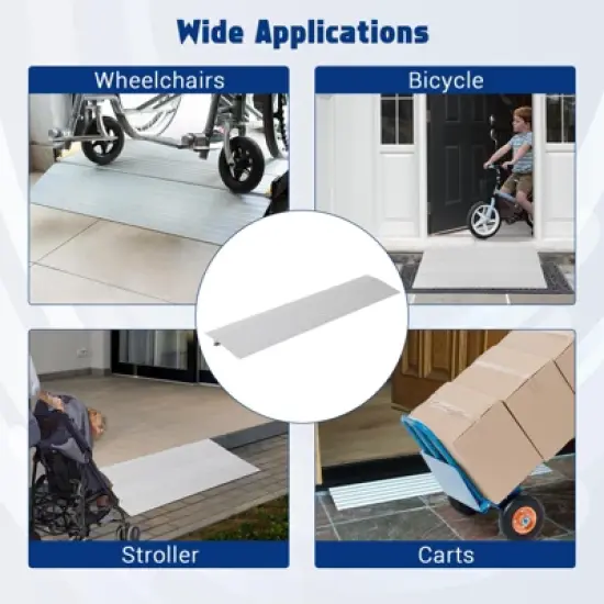 Door Ramp, Threshold Ramp 4'' Rise - 320kg Capacity Aluminum Floor Transition Strip for Wheelchair, Scooter, Motorhome, Pets, Truck image {5}