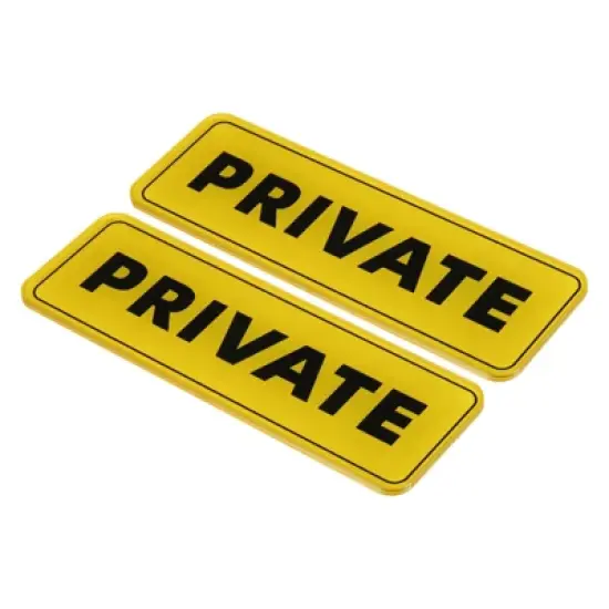 Unique Bargains Acrylic Self-Adhesive Decor Wall Business Private Sign 2 Pcs image {4}