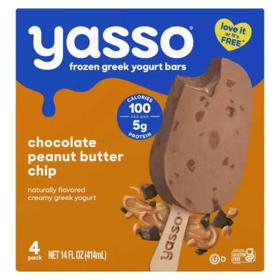 Yasso Frozen Greek Yogurt - Chocolate Peanut Butter Chip Bars - 4pk/14 fl oz image {8}