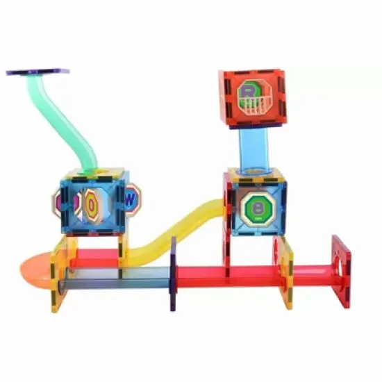 Link Magnetic Tile Building Roller Coaster Kids Block 61 Piece Set Educational Toys For Children Ages 3 Years Plus image {3}