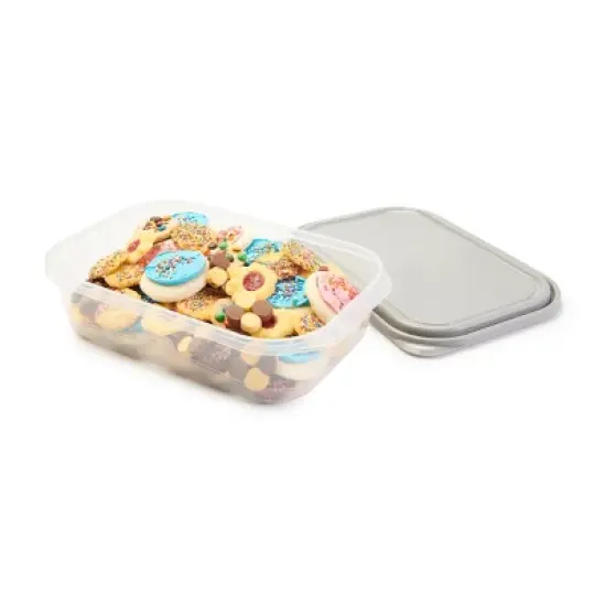 GoodCook EveryWare Rectangle Food Storage Containers - 1 Gallon - 4pcs/2ct - Gray image {5}