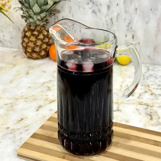 Slickblue Stylish Fluted Romanesque Design 65 oz Cristalline Glass Pitcher &ndash;Perfect for Water, Juice & Cocktails image {2}