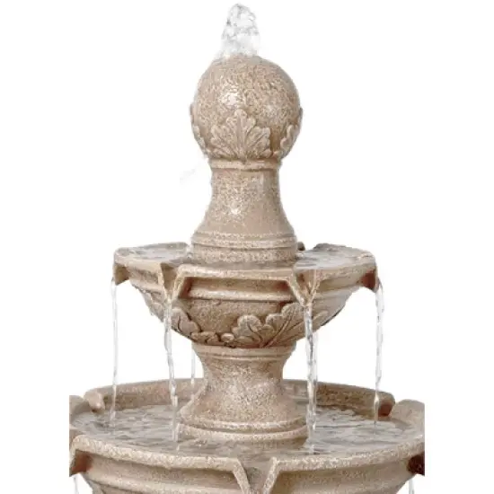 John Timberland Stafford Rustic 3 Tier Cascading Bubbler Outdoor Floor Water Fountain 48" for Yard Garden Patio Home Deck Porch House Exterior Balcony image {2}