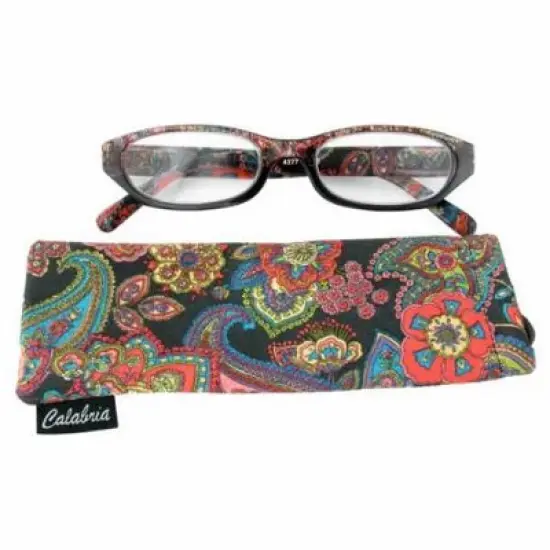 Calabria 4377 Reading Glasses with Floral Designs & Matching Case image {9}