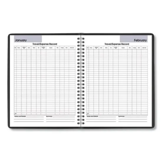 DayMinder Monthly Planner with Notes Column, Ruled Blocks, 8.75 x 7, Black Cover, 12-Month (Jan to Dec): 2026 image {4}