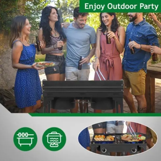 Winado 2 Burner High Pressure Propane Outdoor Stove with Windscreen image {6}