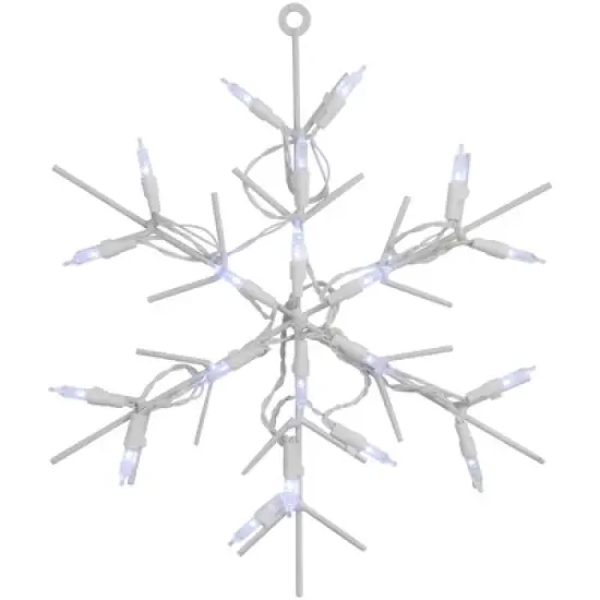 Northlight 13" White LED Lighted Snowflake Christmas Window Silhouette image {2}