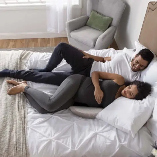 Boppy Organic Cotton Pregnancy Support Wedge-Biscotti Liquide Stripe Pillow image {3}