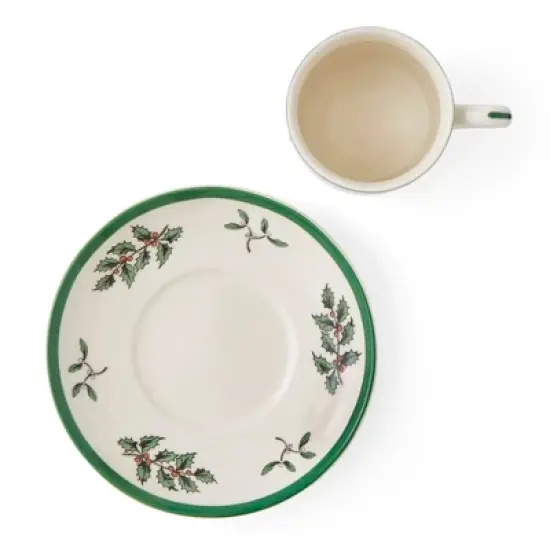 Spode Christmas Tree Espresso Cup & Saucer Set (Set of 4) - Festive 3 Ounce Coffee Mugs with Saucers, Fine Earthenware - Dishwasher & Microwave Safe image {5}