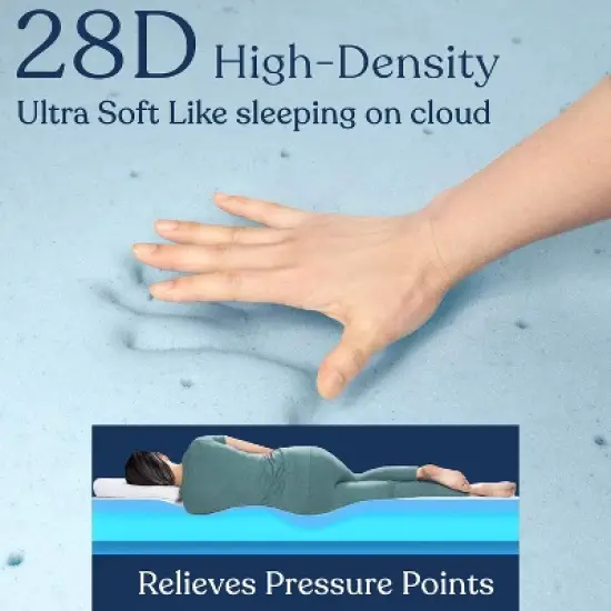 Delara 2 Inch Gel Infused Memory Foam Mattress Topper, Certipur-US Certified, Ventilated Design for Better Airflow image {4}