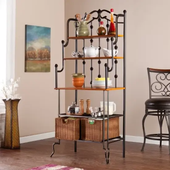 Saint Pierre Bakers Rack - Black/Brown - SEI image {1}