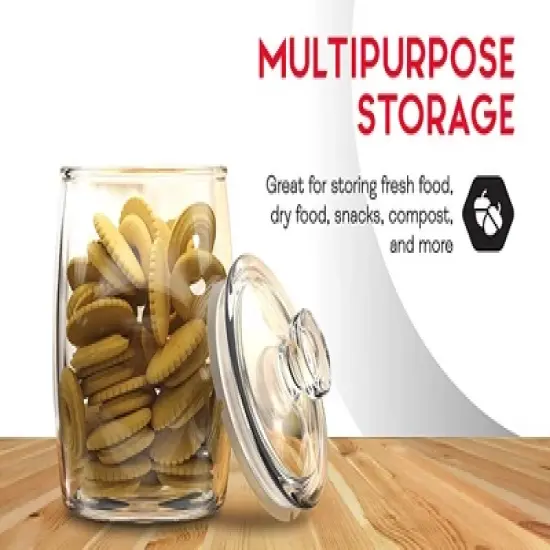 Amici Home Arlo Collection Glass Canister Cookie Jar, Food Safe, Push Top Lid and Plastic Gasket image {6}