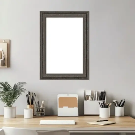 Amanti Art Upcycled Brown Grey Framed Dry Erase Magnetic Board image {5}