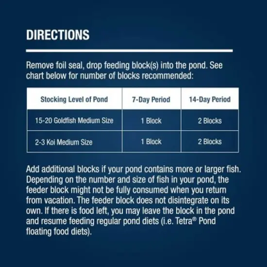 Tetra Slow Release Feeder Block for Pond Fish Fish Flavor Dry Fish Food - 3.45oz image {2}