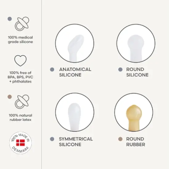 FRIGG Baby's First Pacifier Floral Heart (Cream) 4-Pack image {2}