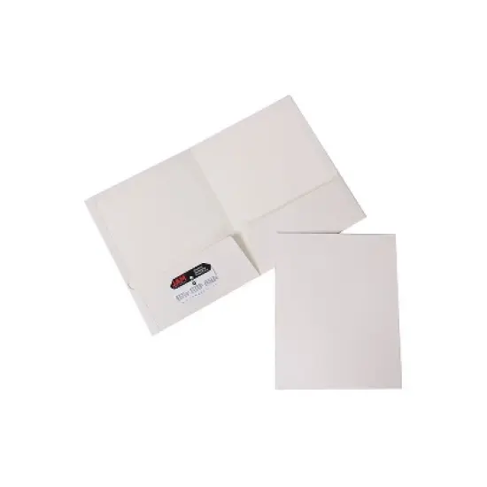 JAM Paper Laminated Two-Pocket Glossy Presentation Folders White 385GWHD image {5}