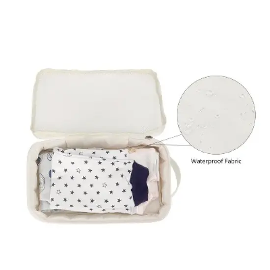 Itopfox 2-Pack Waterproof Hanging Diaper Bags, Reusable & Washable Organizer Pouches for Baby Clothes, Swimsuits & More (Black & White) image {3}