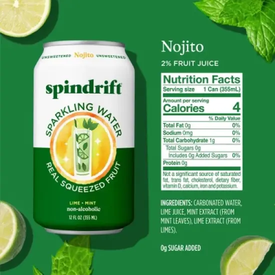 Spindrift Nojito Sparkling Water - 8pk/12 fl oz Cans image {1}