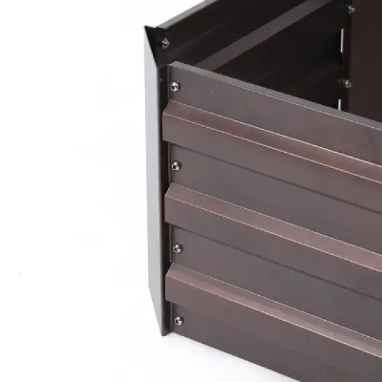 LuxenHome Brown Metal 32" x 20.2" Rectangular Garden Bed image {3}