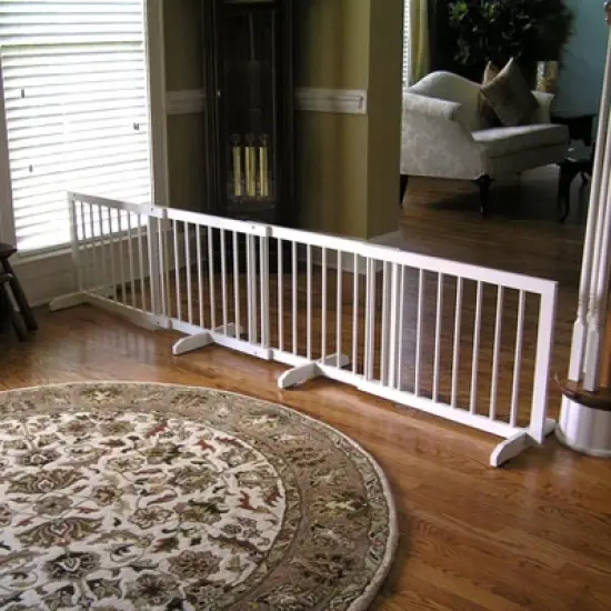 Cardinal Gates Step Over Gate - Freestanding Pet Gate - White image {4}