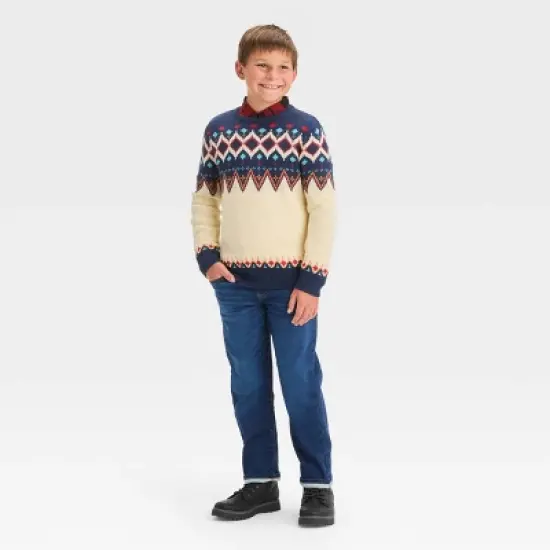 Boys' Holiday Fair Isle Pullover Sweater - Cat & Jack&trade; Cream image {2}