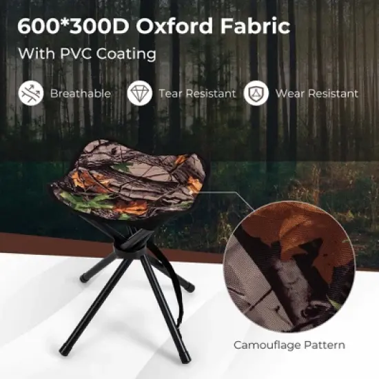 Costway 2 Pack Folding Hunting Stool Lightweight Foldable Outdoor Stool Seat image {6}