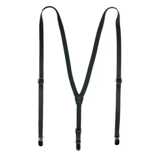 CTM Faux Leather Slim Clip-End Suspenders image {3}