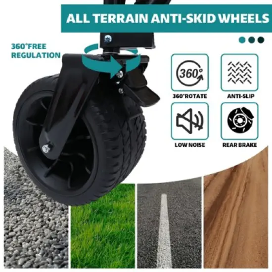 FATMOON Foldable Beach Wagon Cart with 440lbs Capacity, Strapping System & 3pcs Waterproof Liners for Camping, Shopping & Families image {6}