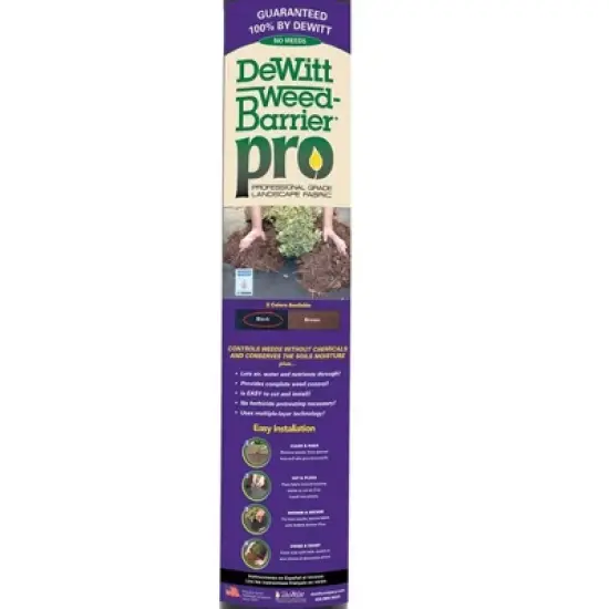 DeWitt Weed Barrier Pro 3-Ounce Commercial and Home Garden Landscape Weed Block Barrier Heavy-Duty Non-Woven Ground Cover Fabric, Black image {1}