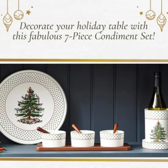 Spode Christmas Tree Polka Dot 7-Piece Condiment Set image {4}