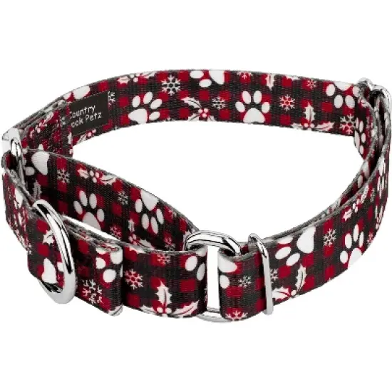 Country Brook Petz Christmas Plaid Martingale Dog Collar image {1}