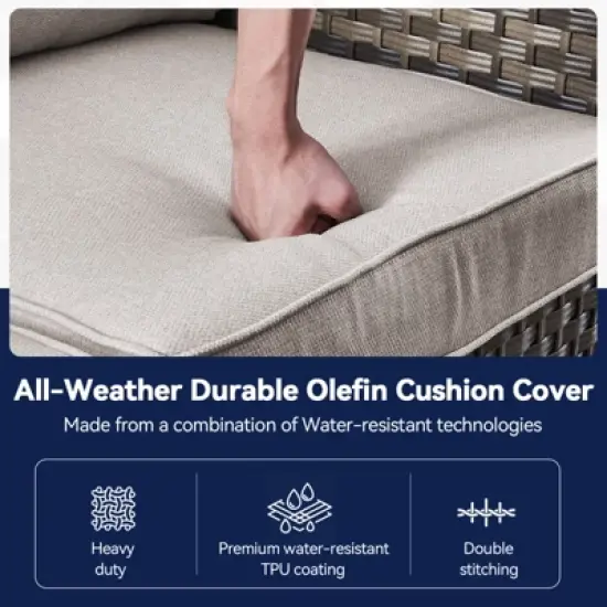 Buenhomino Deep Seat Outdoor Cushion Set 25"x22",Bench Outdoor Chair Cushion, Outdoor High Back Chair Cushion Seat Pad for Patio Furniture image {4}