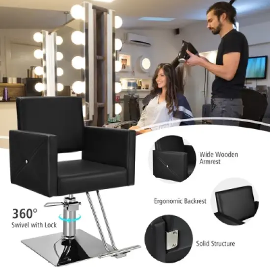 Costway Salon Chair for Hair Stylist Adjustable Swivel Hydraulic Barber Styling Chair image {5}