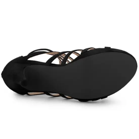 Allegra K Women's Stiletto Platform Heels Strappy Gladiator Heel Sandals image {5}