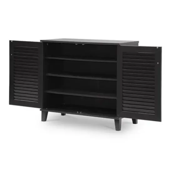 Coolidge Shoe - Storage Cabinet - Espresso - Baxton Studio image {1}