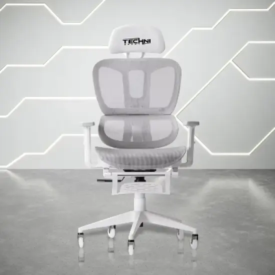 APRILSOUL White Mesh Gaming Chair image {12}