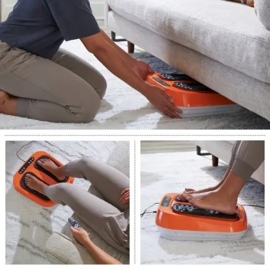 Foot Massager &ndash; Vibrating Platform with Rotating Acupressure for Feet and Legs with Remote Control Included by Bluestone (Orange) image {3}