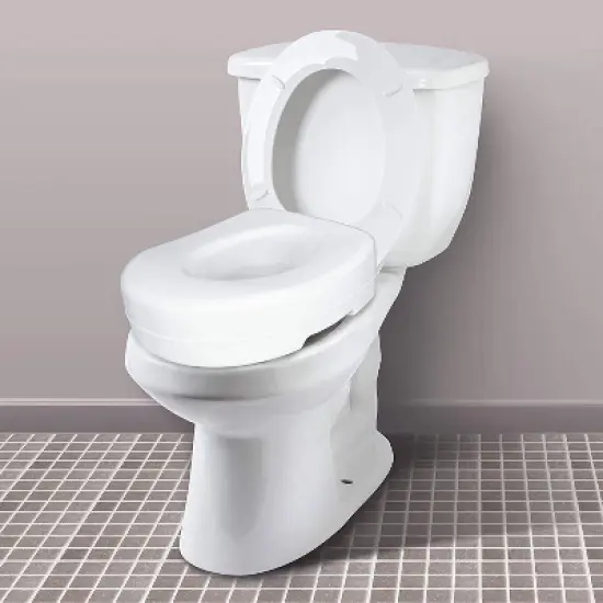 Carex Raised Toilet Seat with Rubber Pads - White image {2}