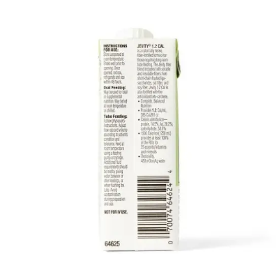 Jevity 1.2 Cal with Fiber Unflavored Nutritional Supplement Reclosable 8 oz Carton, Case of 24 image {1}