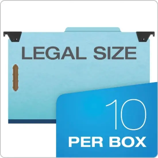 Pendaflex Hanging Classification Folders with Dividers, Legal Size, 2 Dividers, 2/5-Cut Exterior Tabs, Blue image {6}