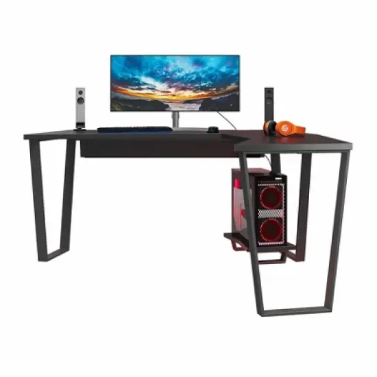 Genesis Gaming L Desk with CPU Stand Black - Ntense image {8}