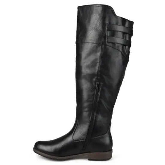 Journee Collection Womens Tori Wide Calf Stacked Heel Riding Boots image {1}