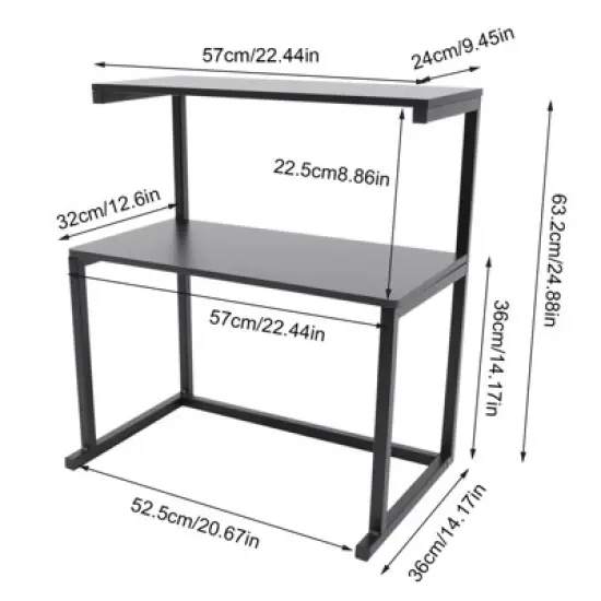 YIYIBYUS 2-Tier Printer Stand High Capacity Desk Storage Shelves for Home Office Supplier image {3}