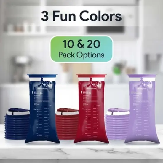 FifthPulse Disposable Navy Blue Emesis Bags, Barf Bags for Kids & Adults, Vomit Bags for Traveling, Great for Motion Sickness & Nausea image {5}