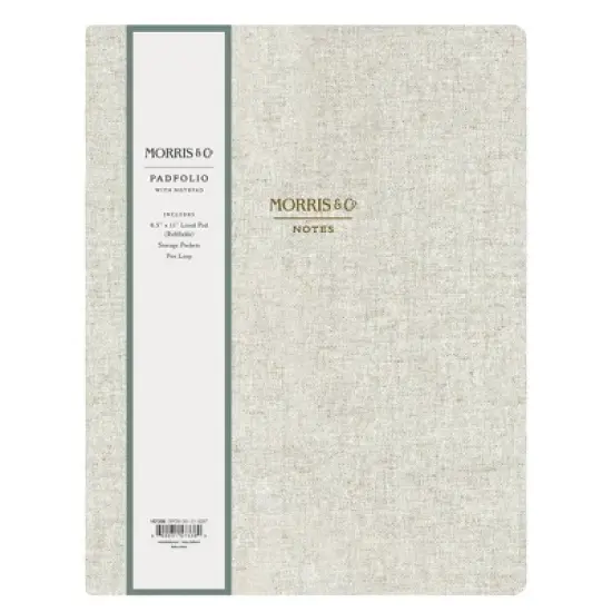 Morris & Co. by Blue Sky 8.5"x11" Padfolio Natural Linen image {3}