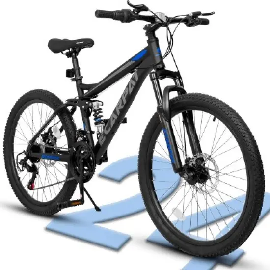 BestParts 24-Inch Mountain Bike with Disc Brakes & 21-Speed Gears, High-Strength Steel Frame Adult Bicycle for Commuting/Trail/Off-Road Cycling, Grey image {7}