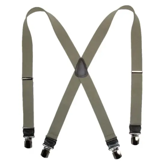 CTM Men's Elastic Anti Slip Pin Clip Suspenders with Leather Drop Tabs image {5}