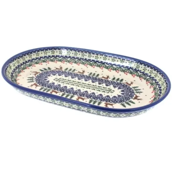 Blue Rose Polish Pottery 117 Vena Medium Dish image {4}