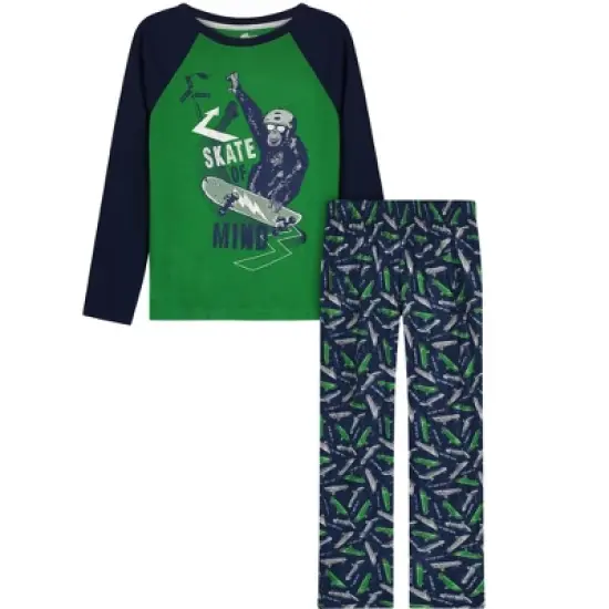 Sleep On It Boys Skate of Mind Brushed Jersey 2-Piece Pajama Sleep Set image {4}